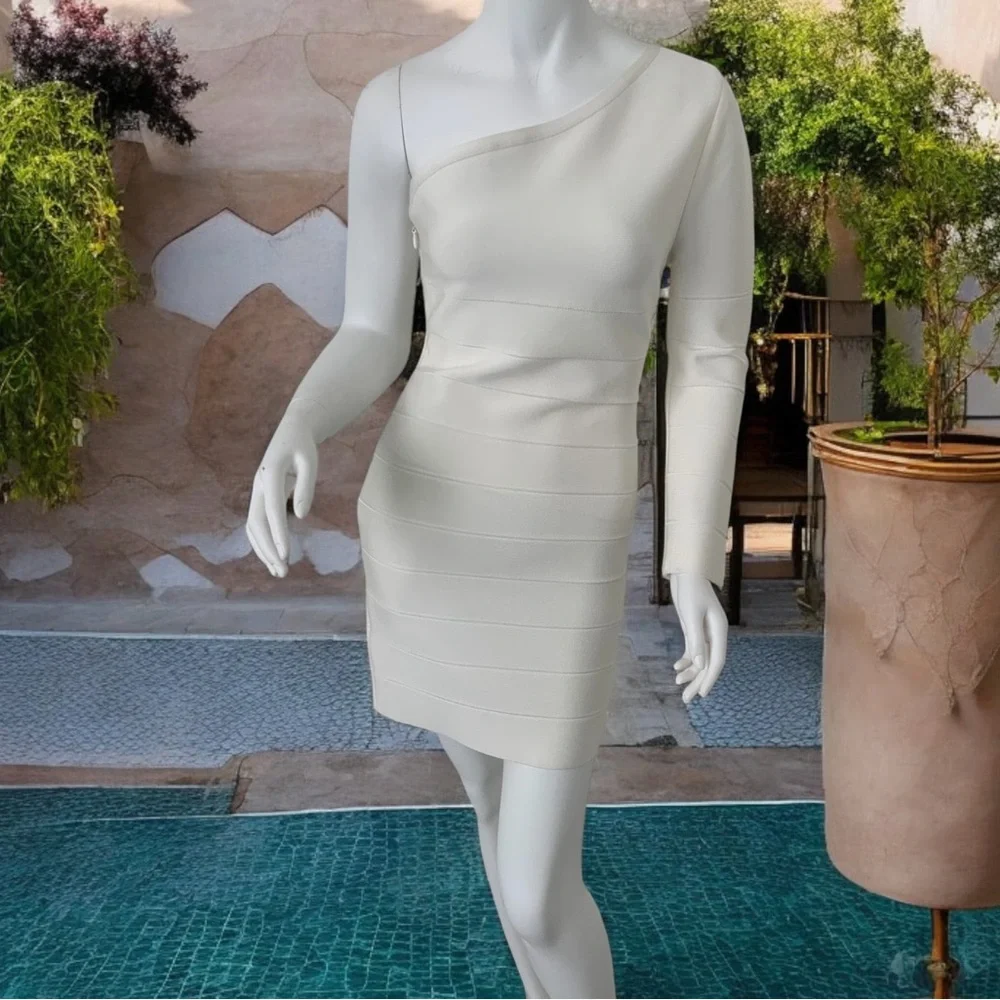 NWT Herve Leger One-Shoulder Bandage Dress Size S $840 - Picture 3 of 6